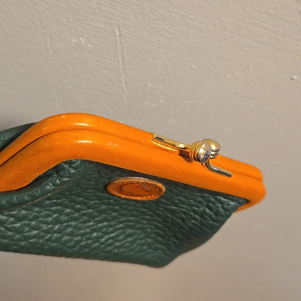 Dooney & Bourke Green and Tan Leather Wallet - Picture 5 of 12